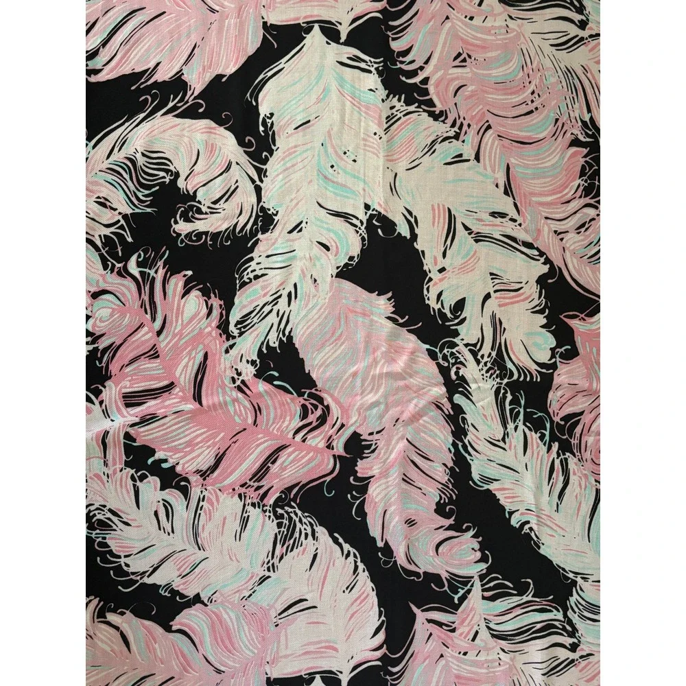 Kate Spade NY Regal Plumes Feather Scarf Pink Black Eyelash Fringe 2435